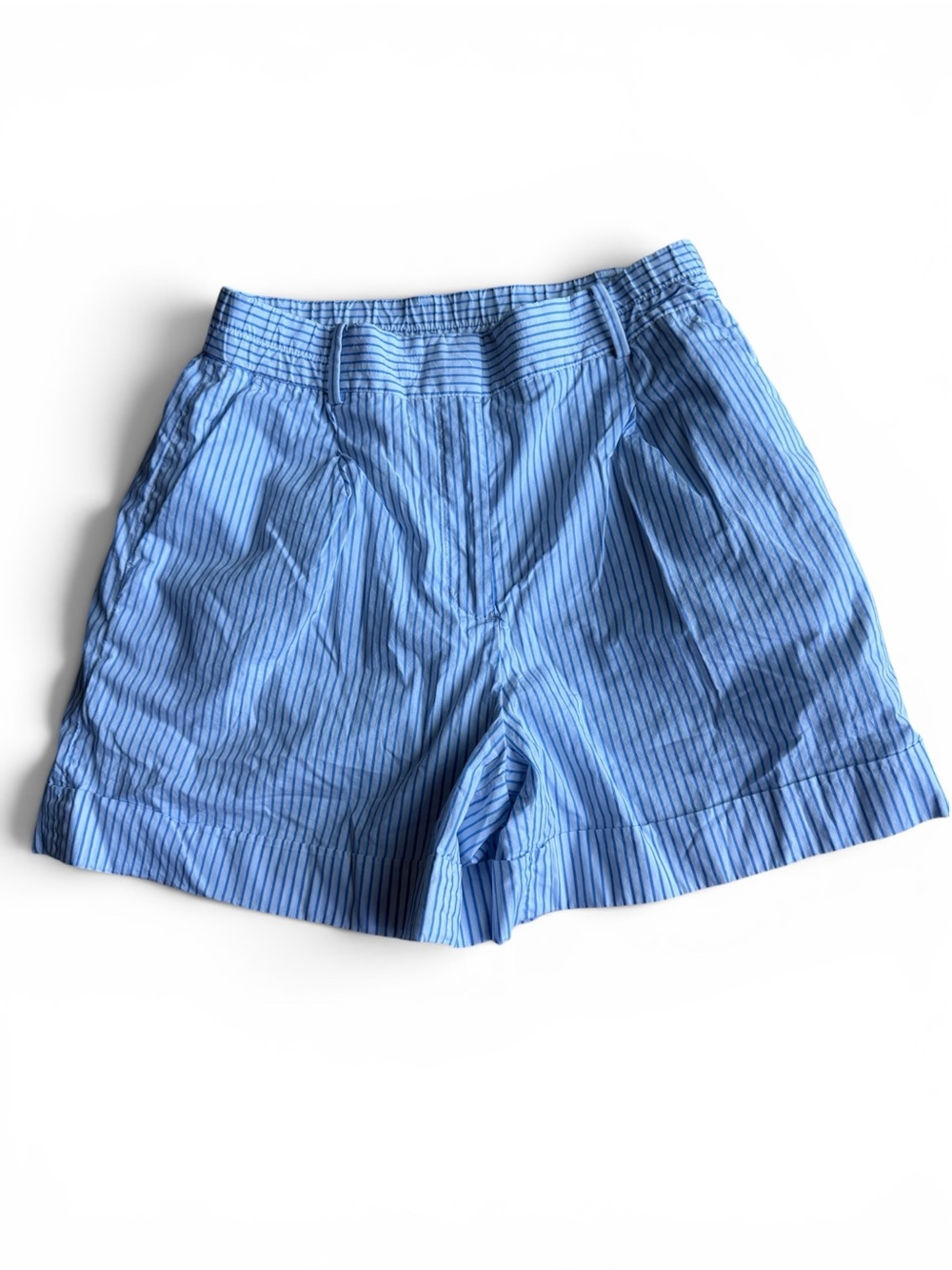 J. Crew Light Blue Pinstripe Bermuda Shorts